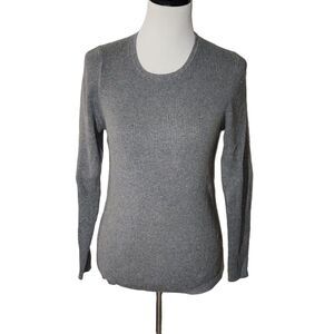 Moda International Ribbed Gray‎ Crew Neck Sweater Size X-Large